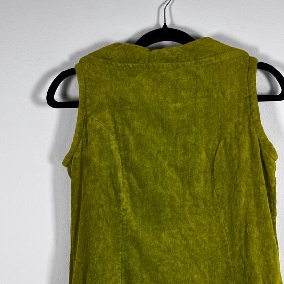 Vintage 1970s Bardinella Designs Terry Cloth Vest Olive Green Cover Up Button Up - Picture 13 of 16